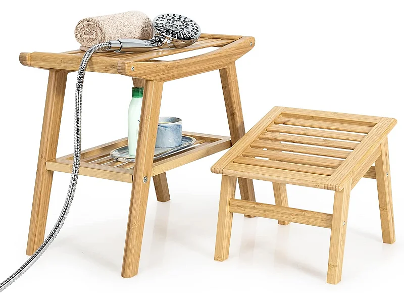 Duschhocker mit Fußhocker