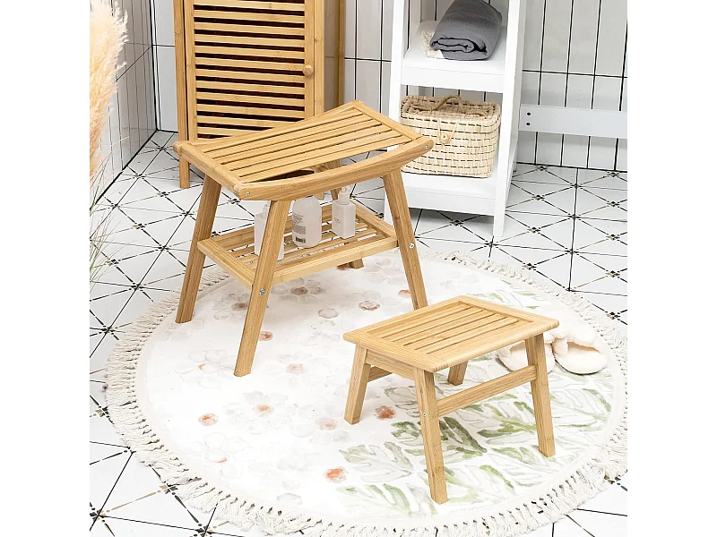 Duschhocker mit Fußhocker