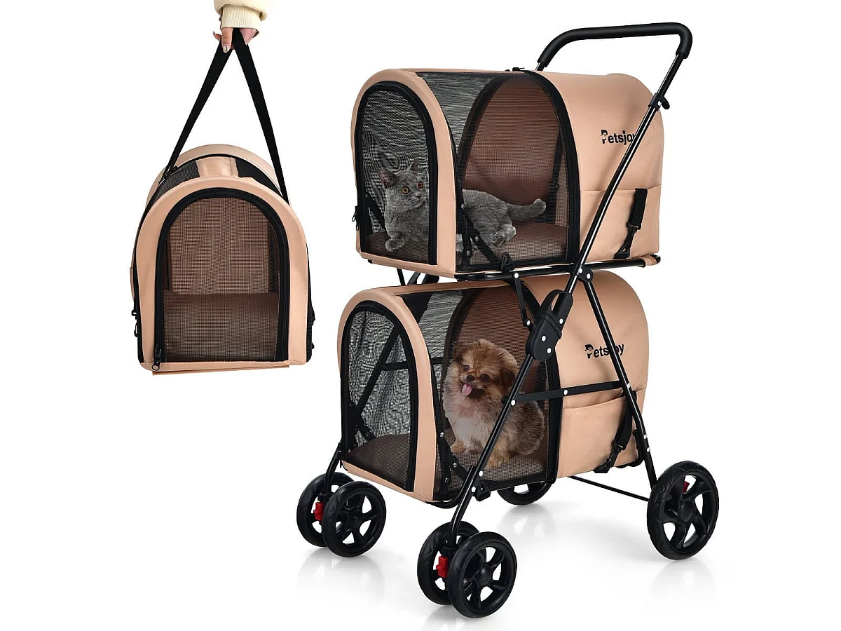 Zusammenklappbarer 4-in-1-Transportwagen für Kleintiere „Transporter“
