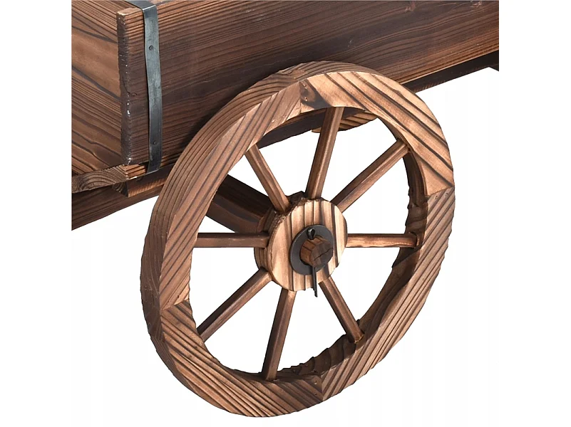 CHARIOT EN BOIS, CAISSE, JARDINIÈRE, POT DE FLEURS DE JARDIN