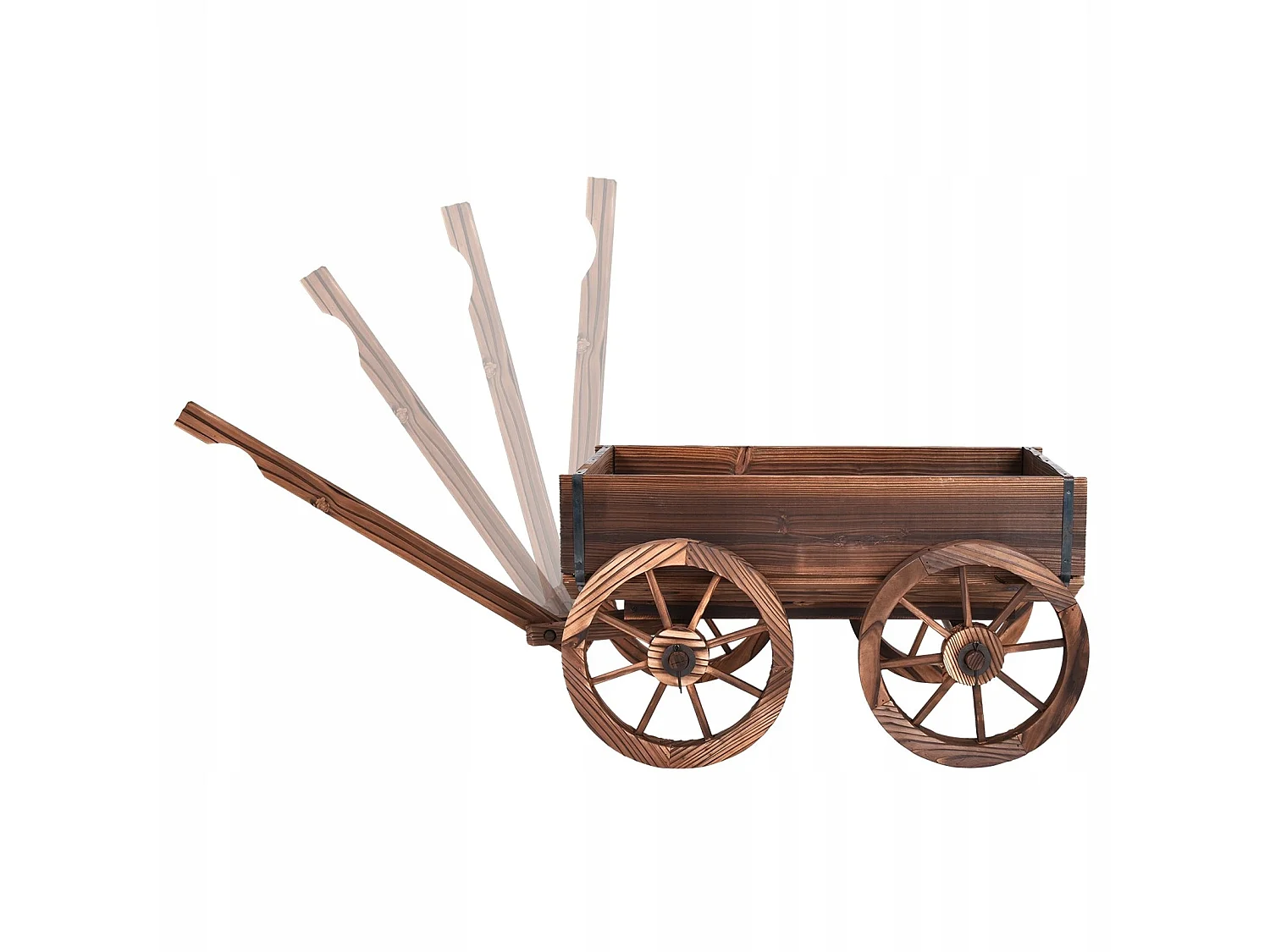 CHARIOT EN BOIS, CAISSE, JARDINIÈRE, POT DE FLEURS DE JARDIN