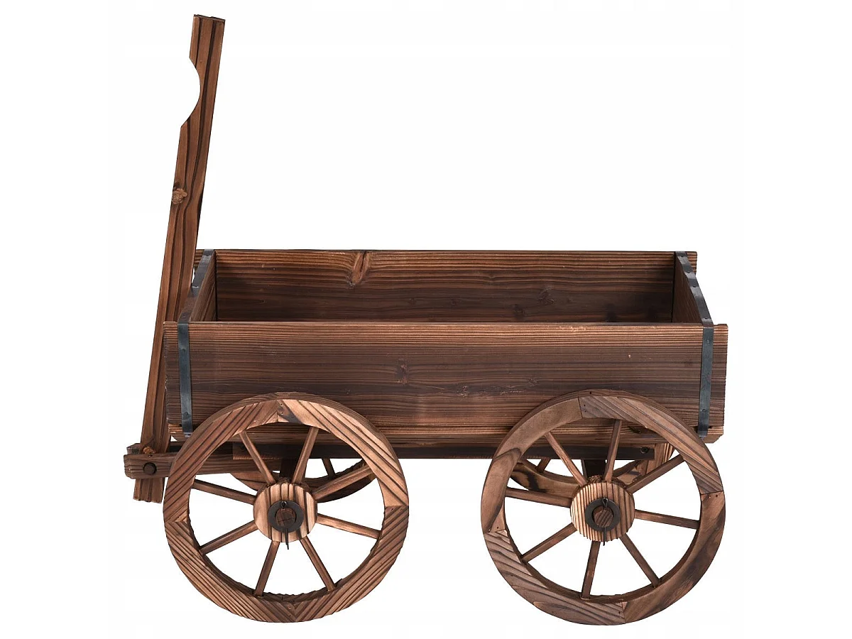 CHARIOT EN BOIS, CAISSE, JARDINIÈRE, POT DE FLEURS DE JARDIN