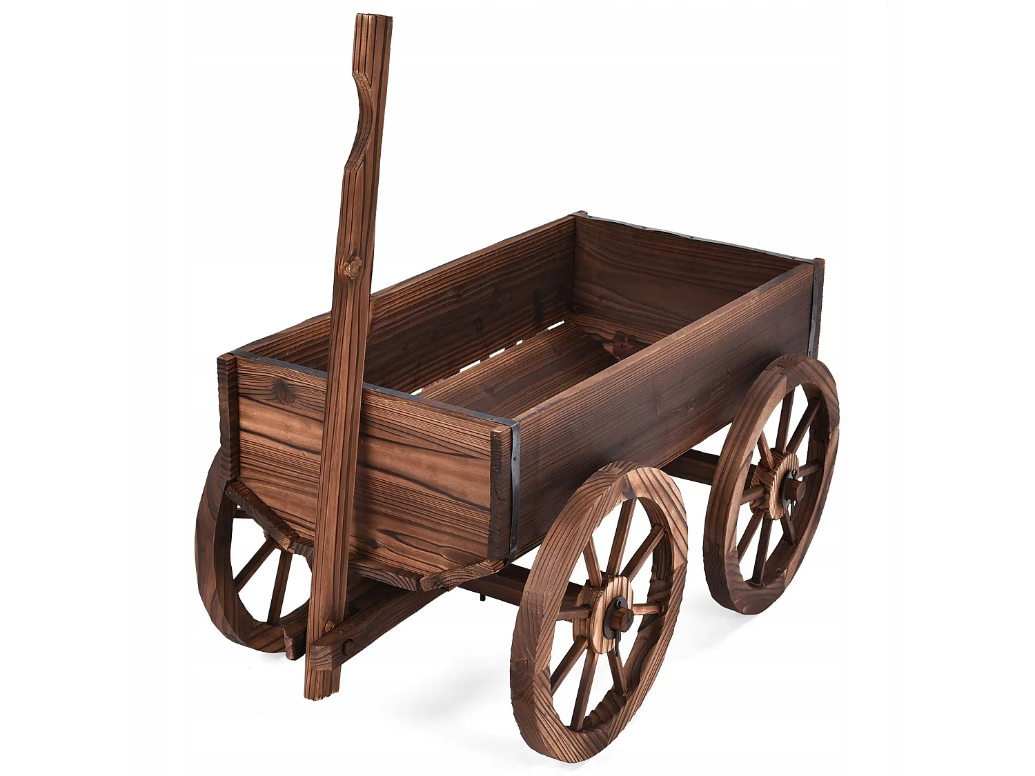 CHARIOT EN BOIS, CAISSE, JARDINIÈRE, POT DE FLEURS DE JARDIN