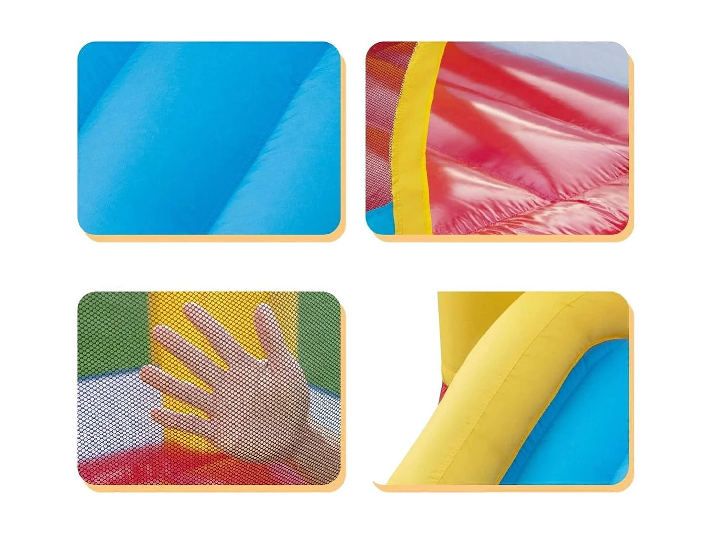 Aufblasbare Hüpfburg für Kinder mit Rutsche & 480 W Gebläse & Ozeanbällen & Ringwurf