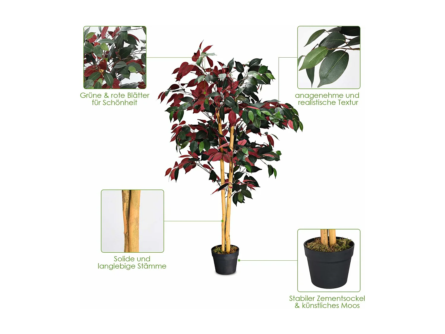 Kunstpflanze 120cm Kunstbaum