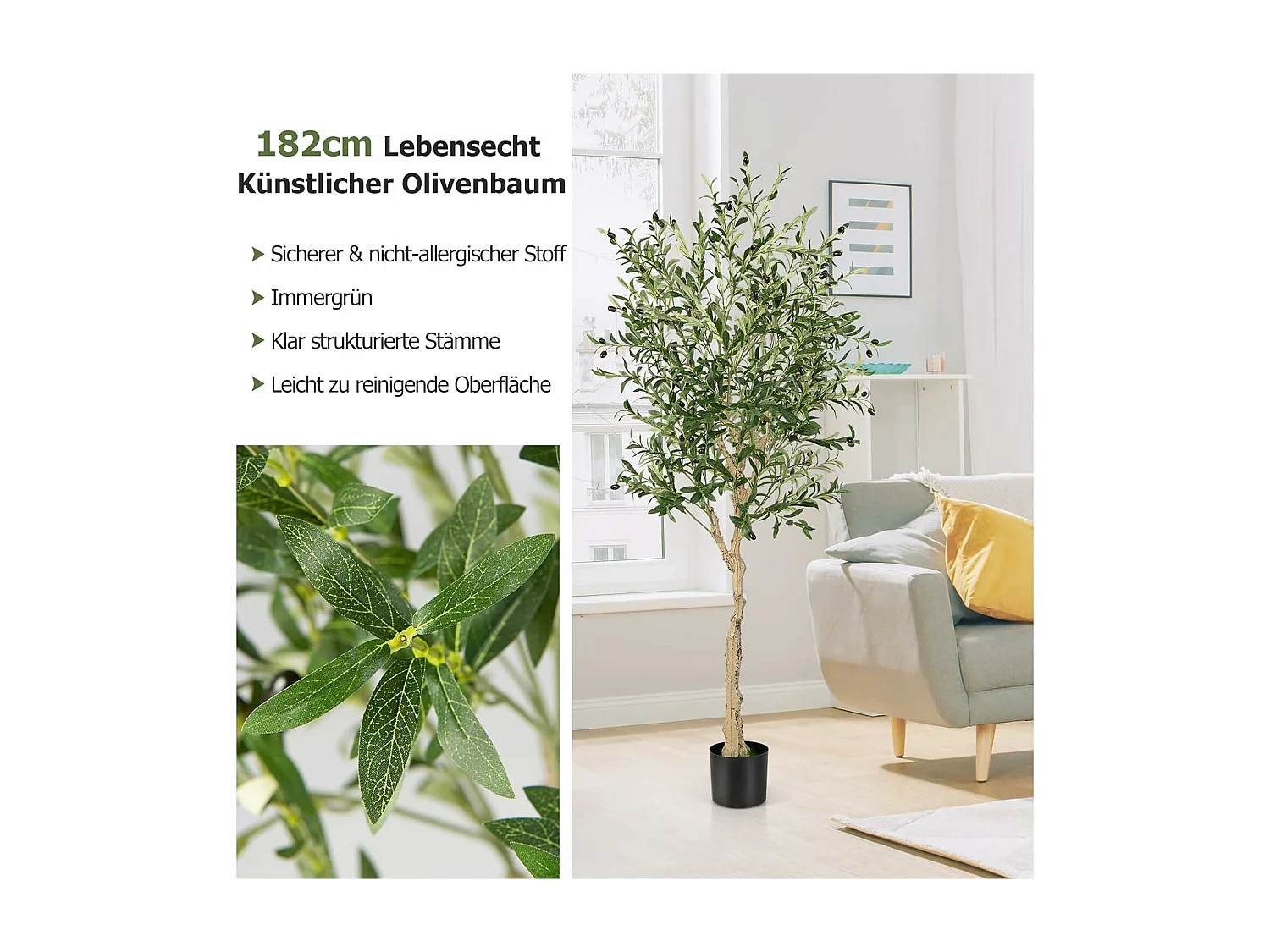 2er SetKünstliche Olivenbäume 182 cm