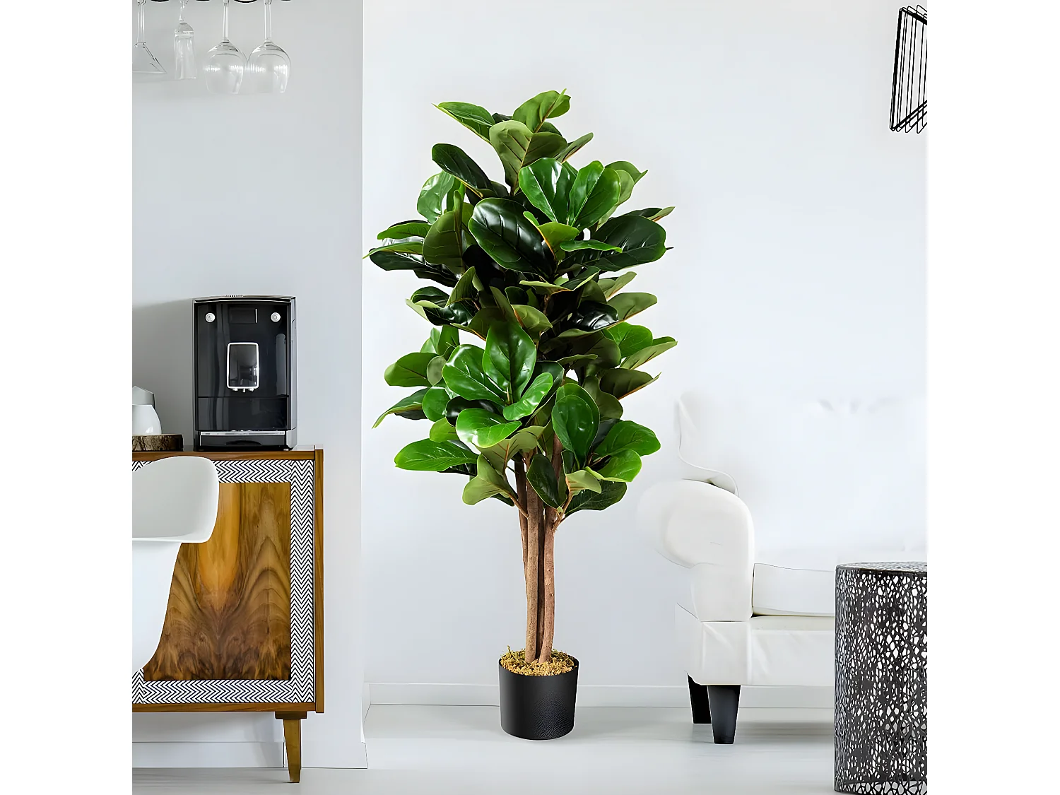 Künstlicher Feigenbaum mit Blumentopf