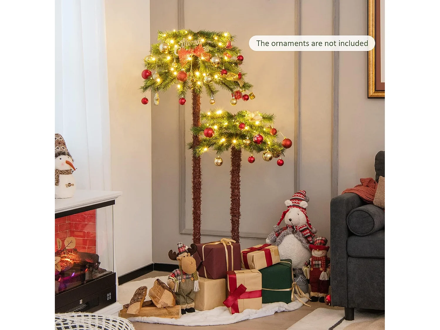 2er Set Künstliche Palme beleuchtet