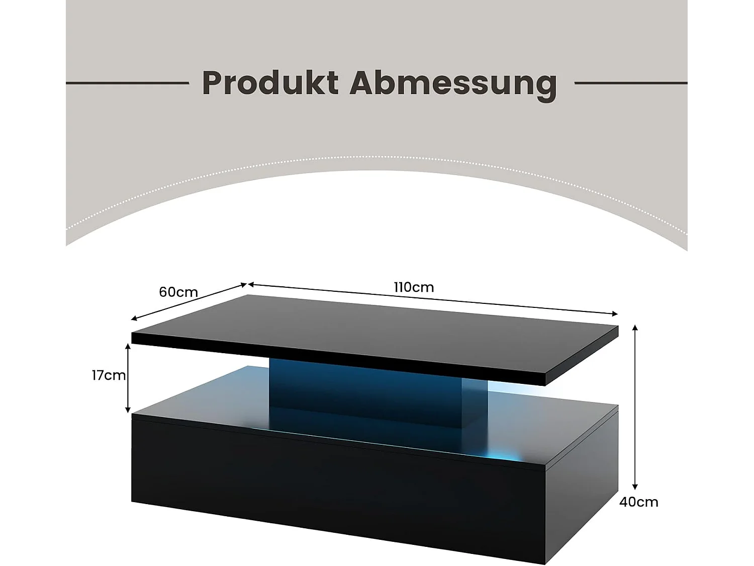LED-Couchtisch Hochglanz