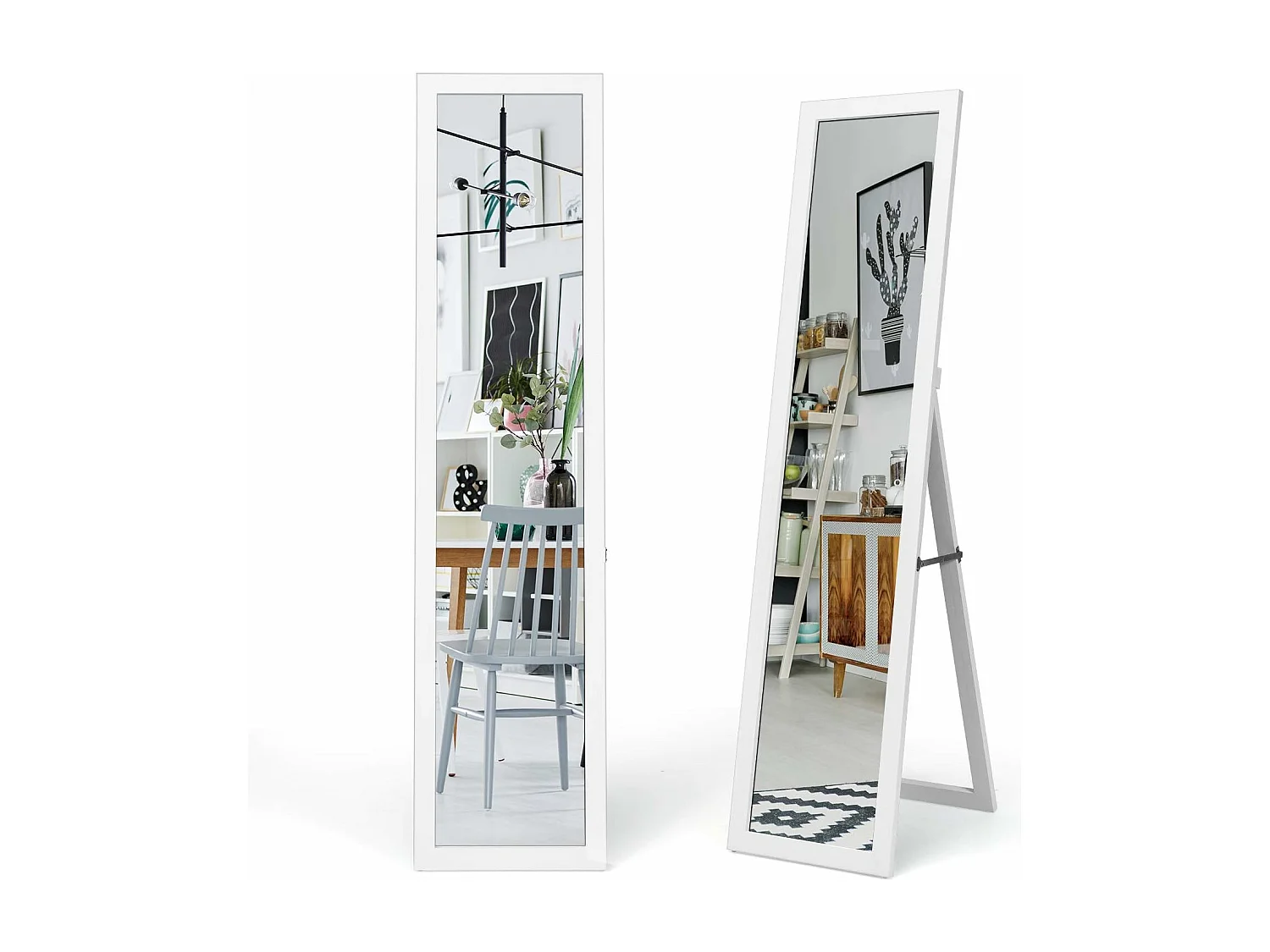 Standspiegel mit Holzrahmen