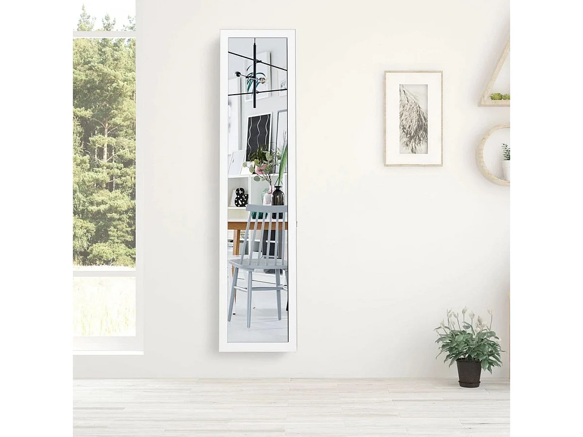 Freistehender Ganzkörperspiegel, 155 x 37 cm, weiß