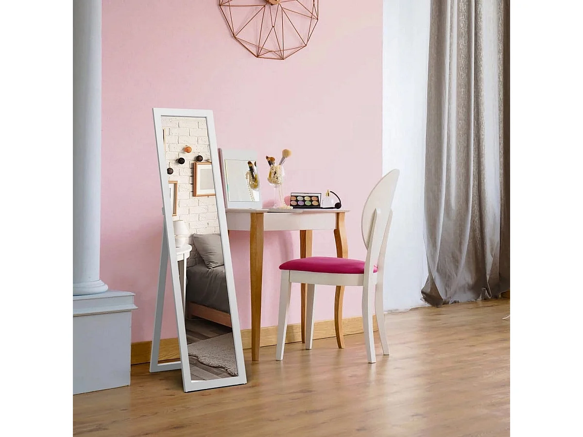 Freistehender Ganzkörperspiegel, 155 x 37 cm, weiß
