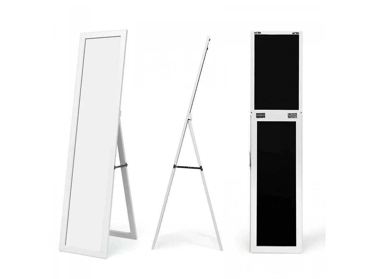 Freistehender Ganzkörperspiegel, 155 x 37 cm, weiß