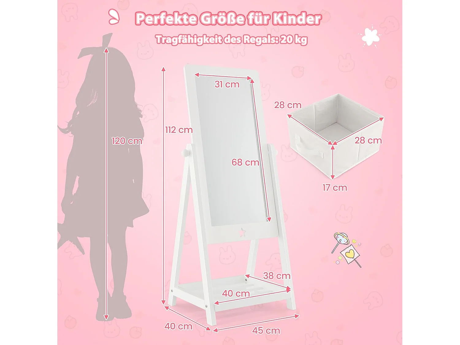 Kinder Standspiegel freistehend