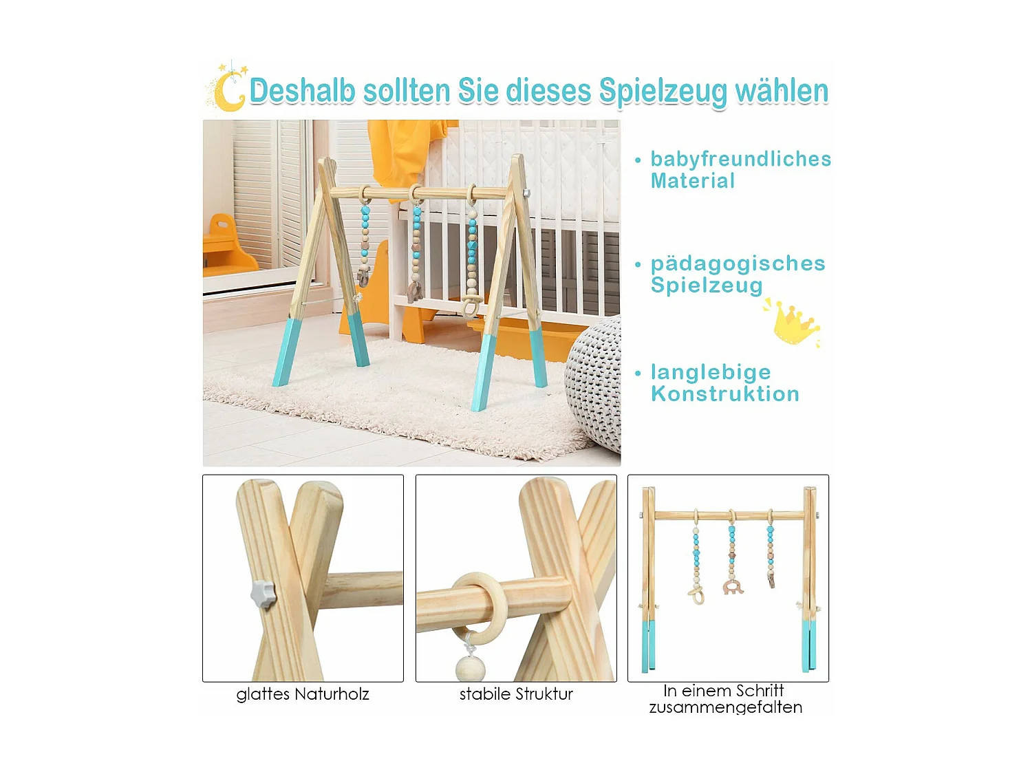 Baby Spielbogen Spieltrapez Holz