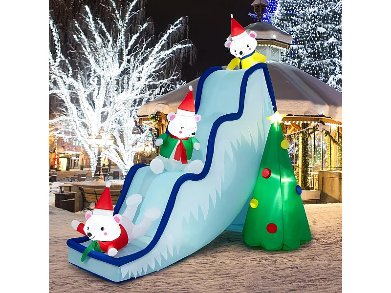 220 cm Aufblasbare Weihnachtsrutsche LED
