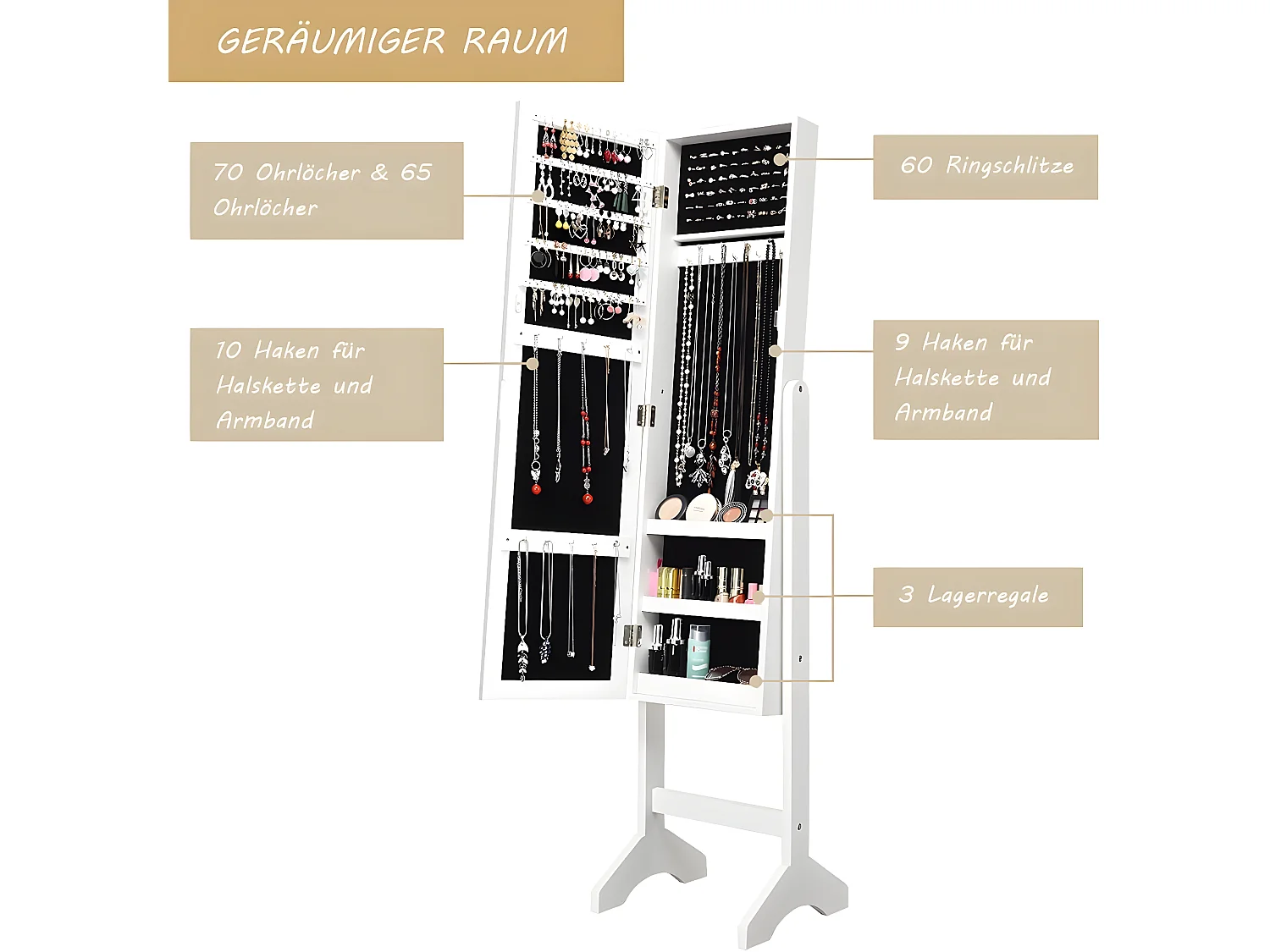 Freistehender Schmuckschrank