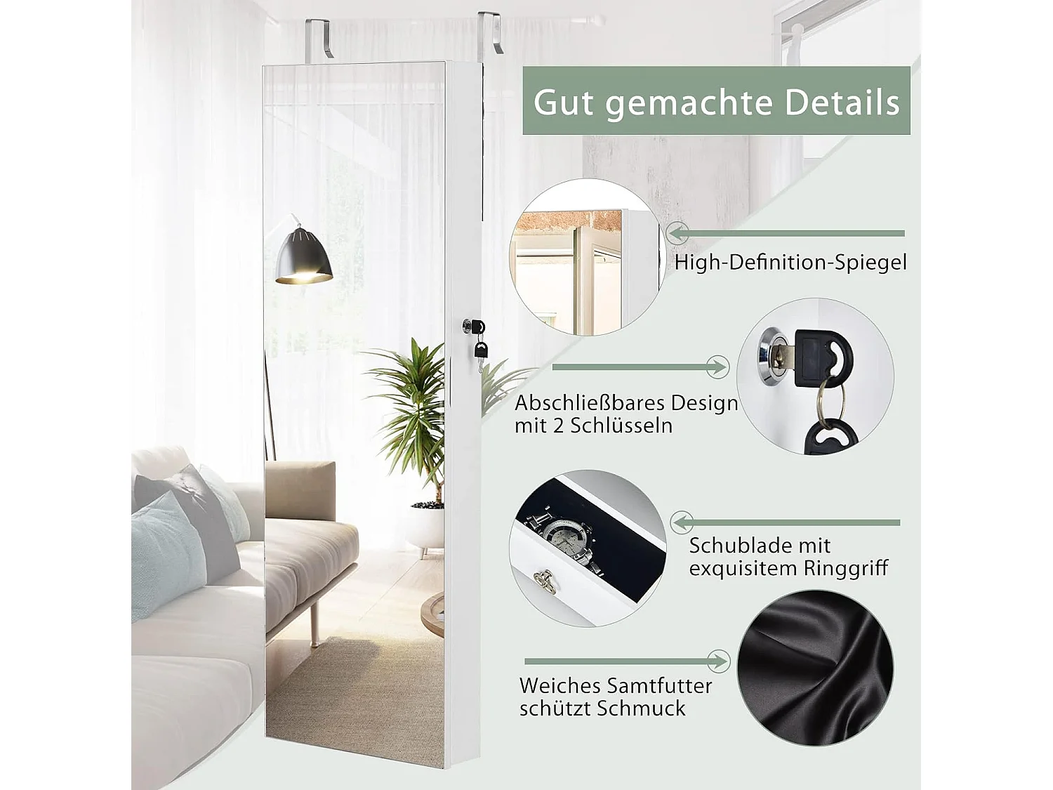 Verspiegelter Schmuckschrank