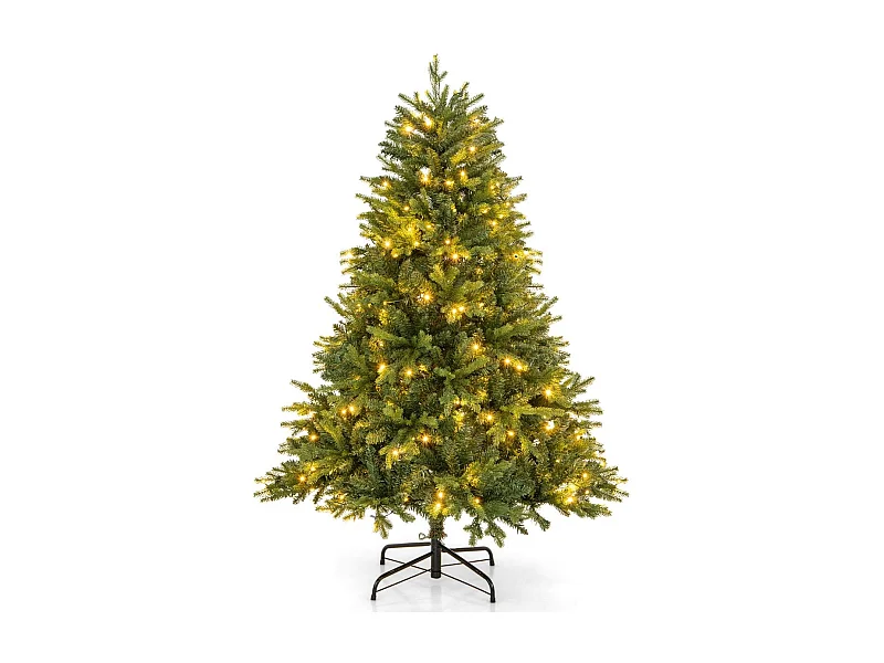 Albero di Natale pre-illuminato con cerniera 844 punte di ramo luci LED multi-colori, Albero di Natale 180cm
