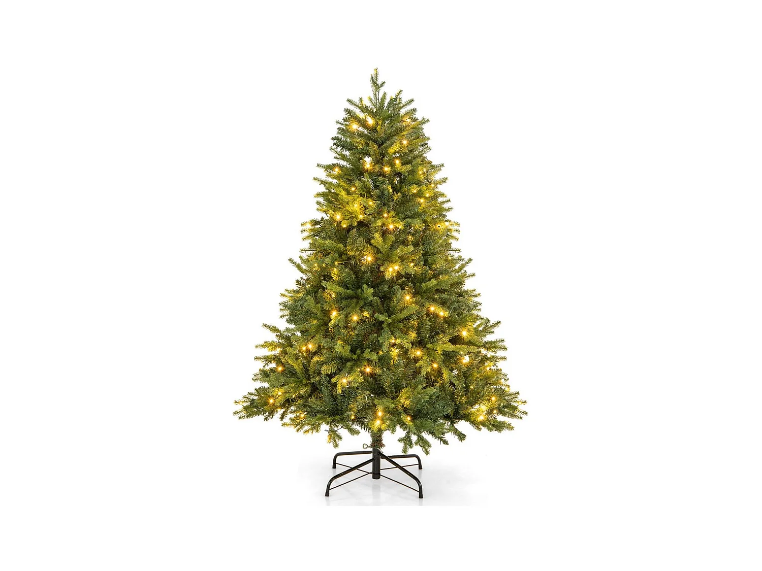 180 cm Künstlicher Weihnachtsbaum mit LEDs in Mehrfarbig & Warmweiß & 11 Lichtmodi