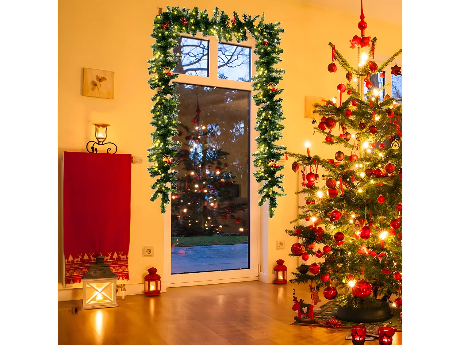 270CM Beleuchtete Weihnachtsgirlande