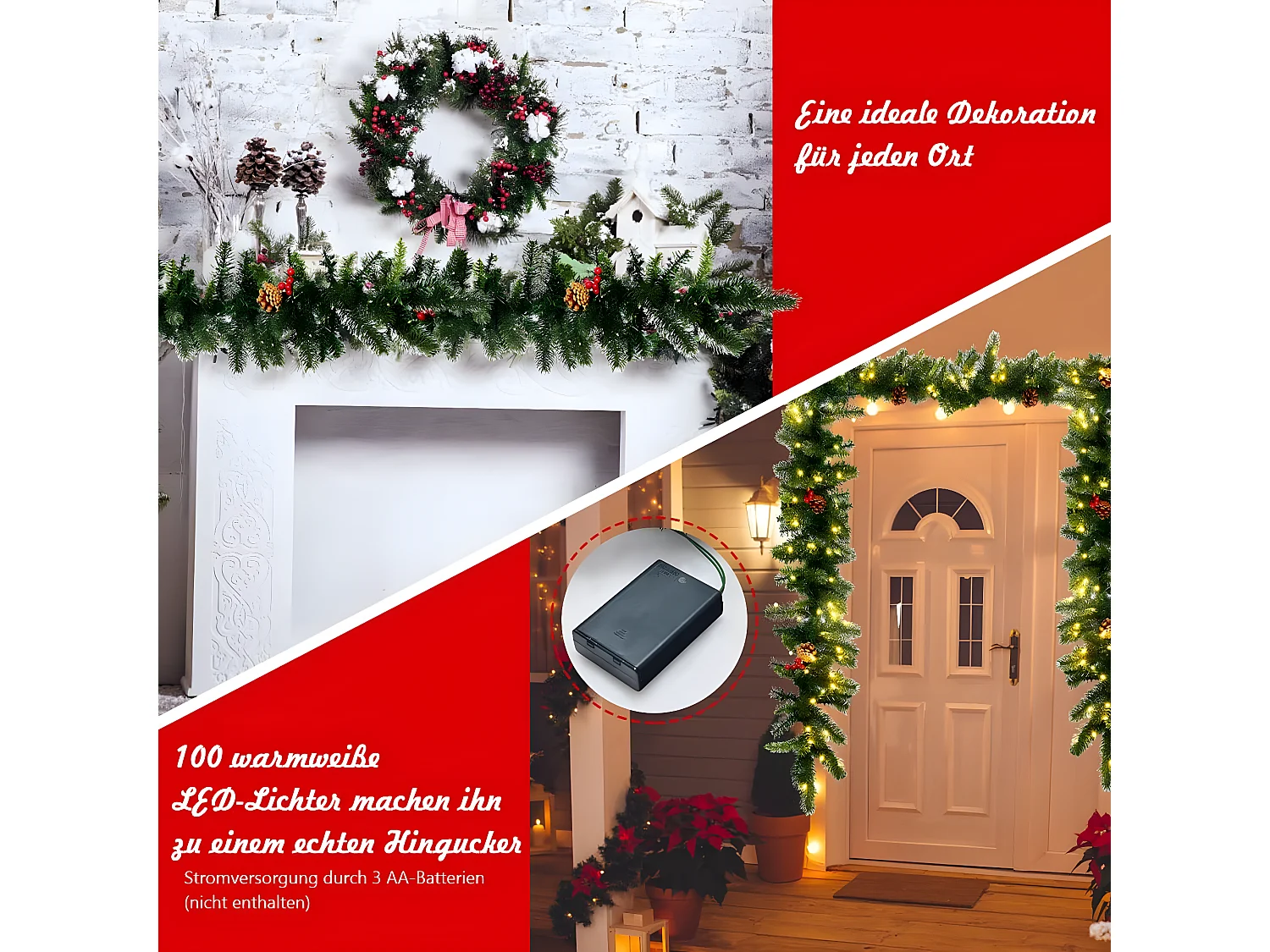 270CM Beleuchtete Weihnachtsgirlande