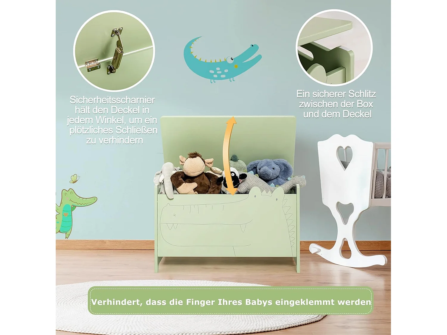 2 in 1 Spielzeugschrank aus Holz