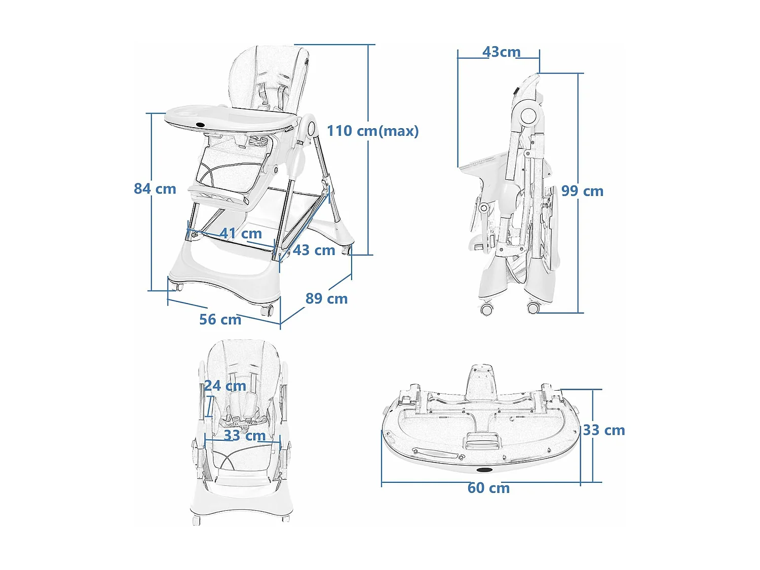 Hochstuhl mit Liegefunktion