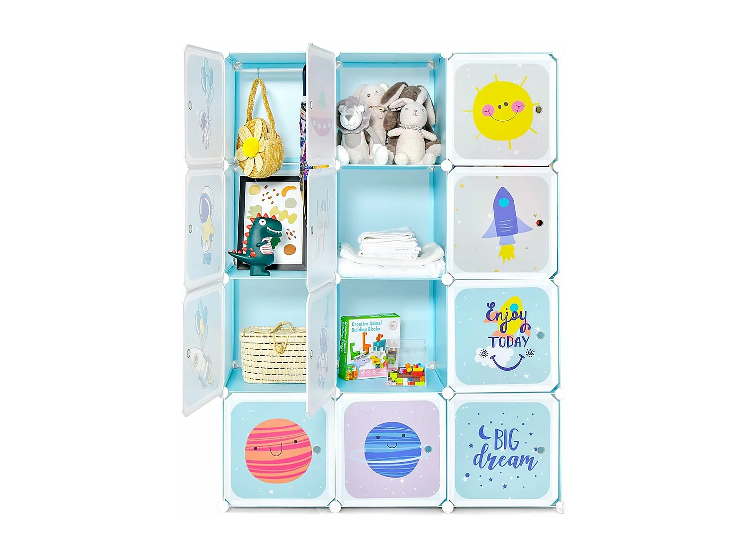 Regalsystem mit 12 Würfeln