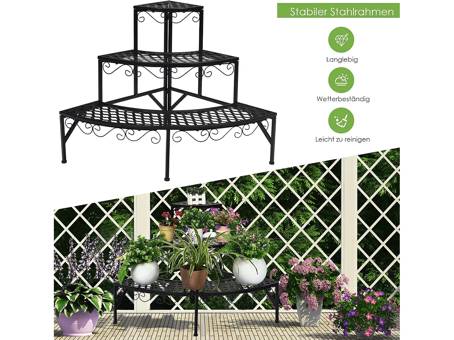 3-stufiger Pflanzenständer Pflanzenregal
