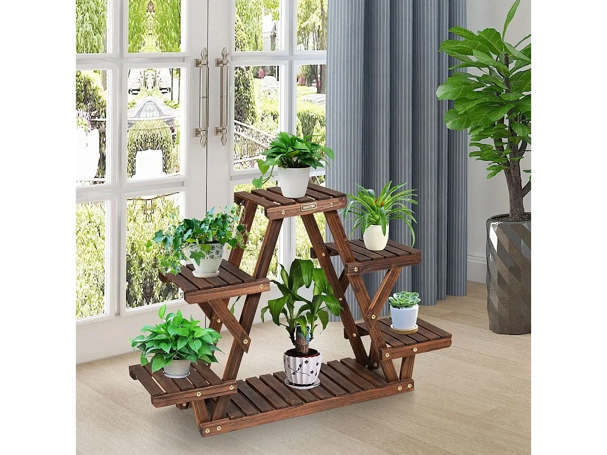 Blumenregal aus Holz mit 6 Ablagen