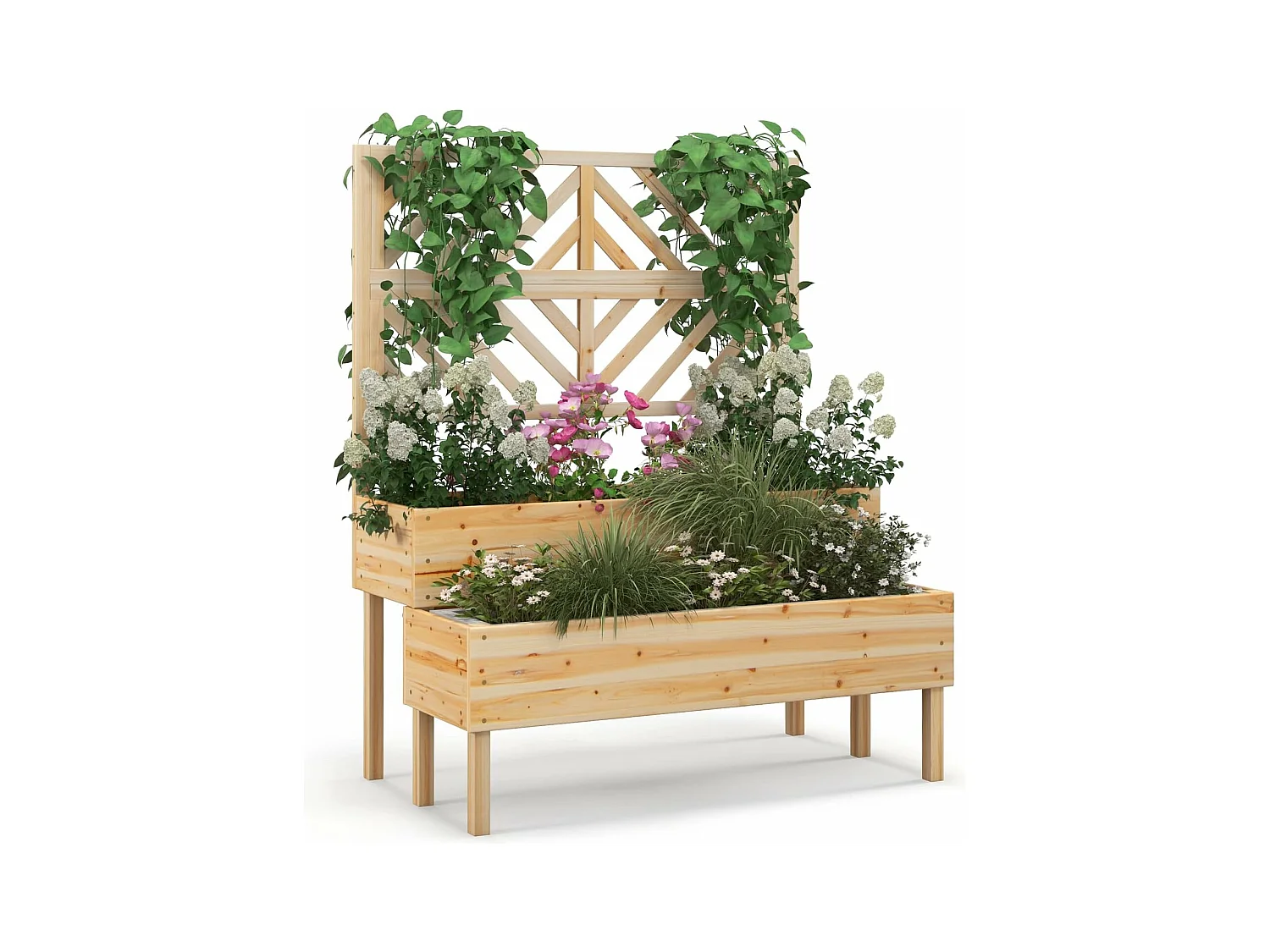 Blumenkasten mit Spalier