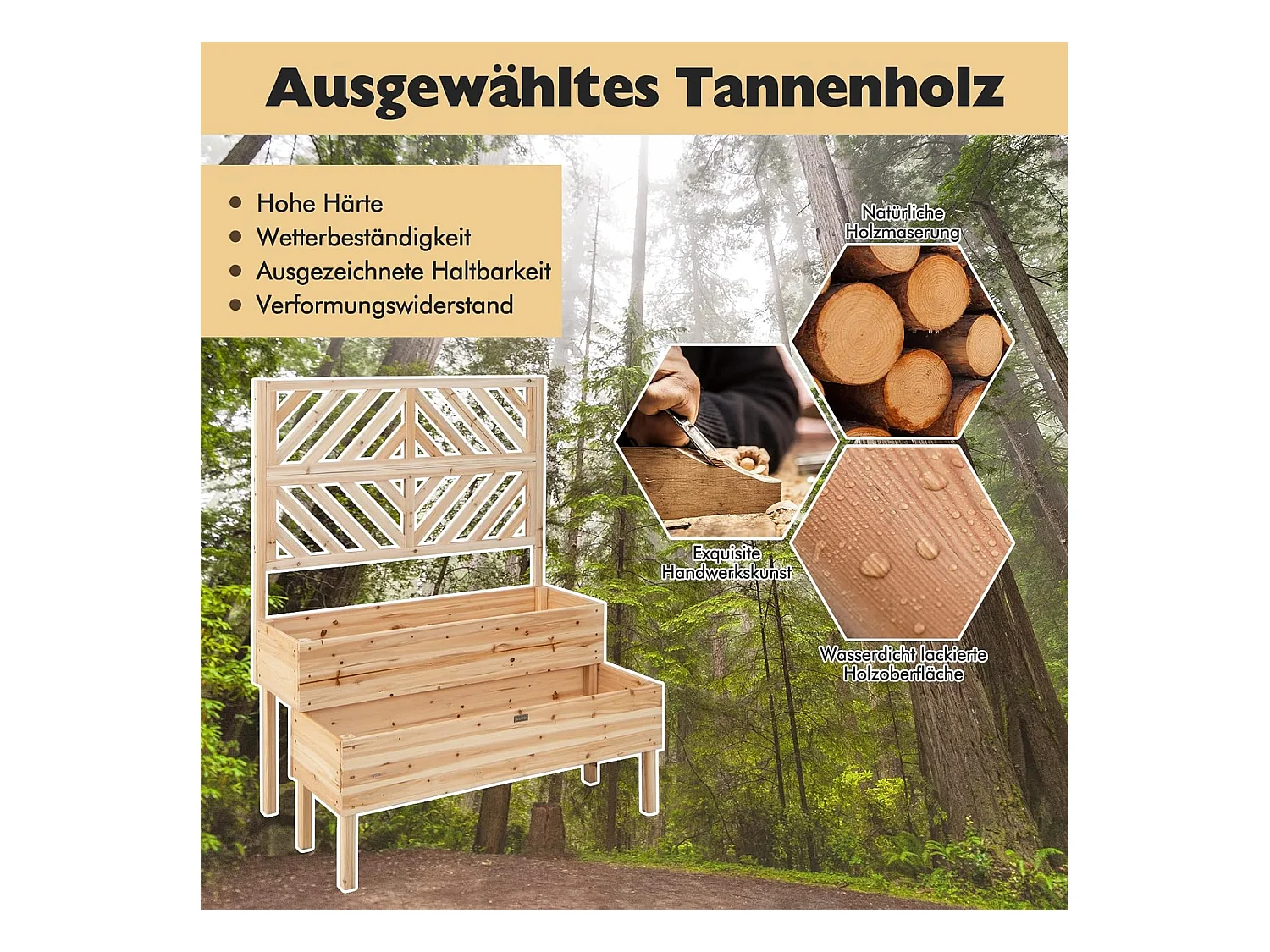 Blumenkasten mit Spalier