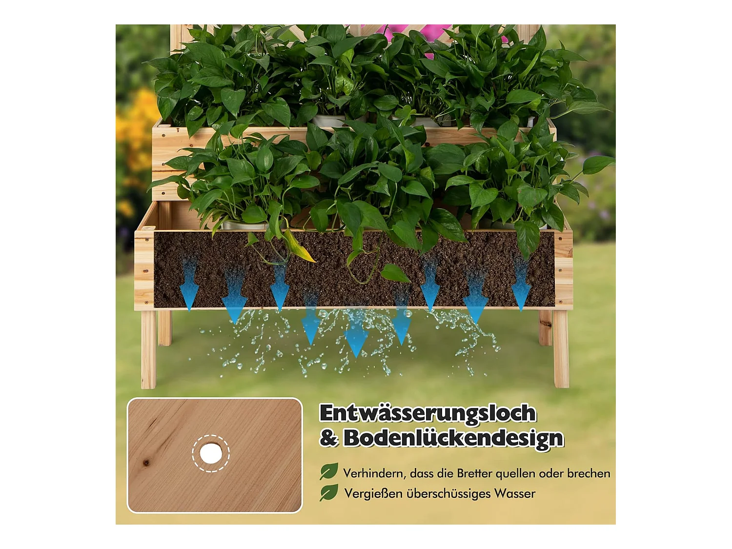 Blumenkasten mit Spalier