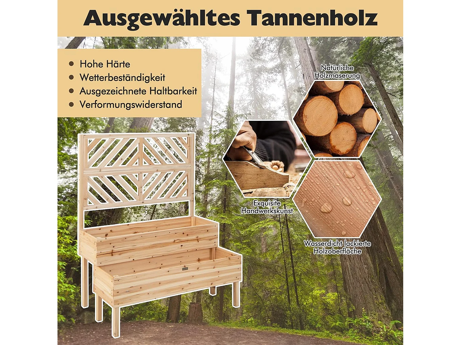 Blumenkasten mit Spalier