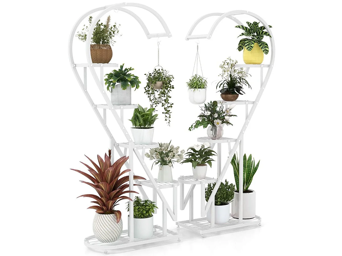 Portafiori a 5 ripiani a forma di cuore, 2 pezzi