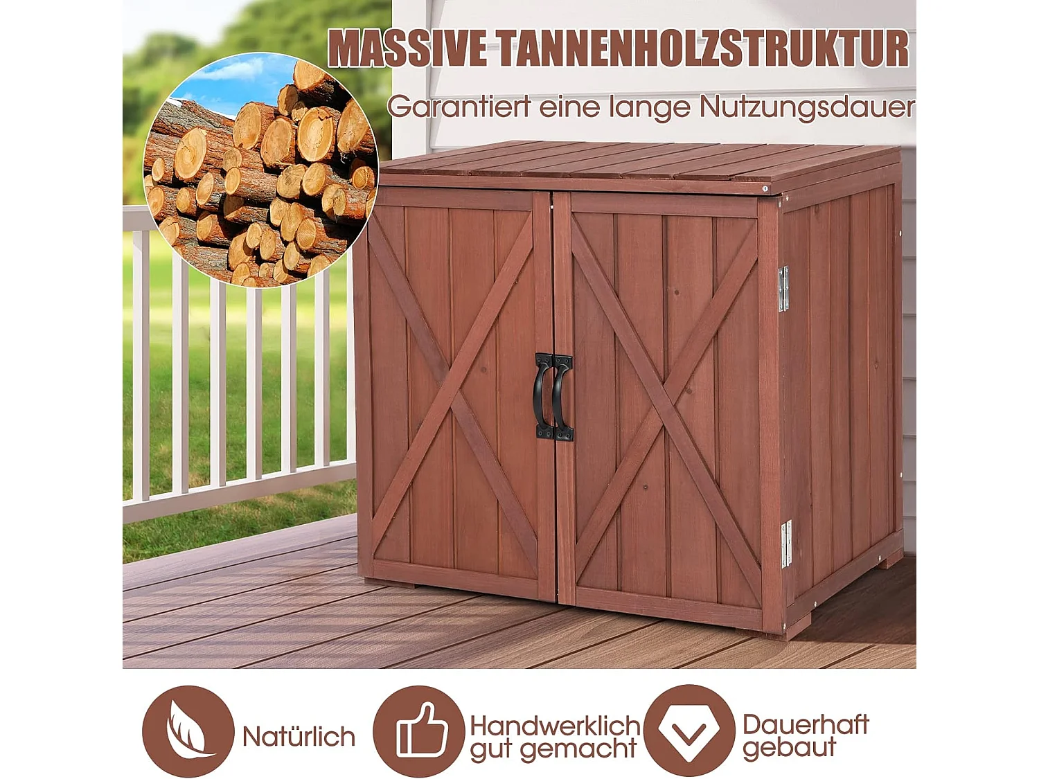 Gartenschrank Holz, Lagerschrank Garten