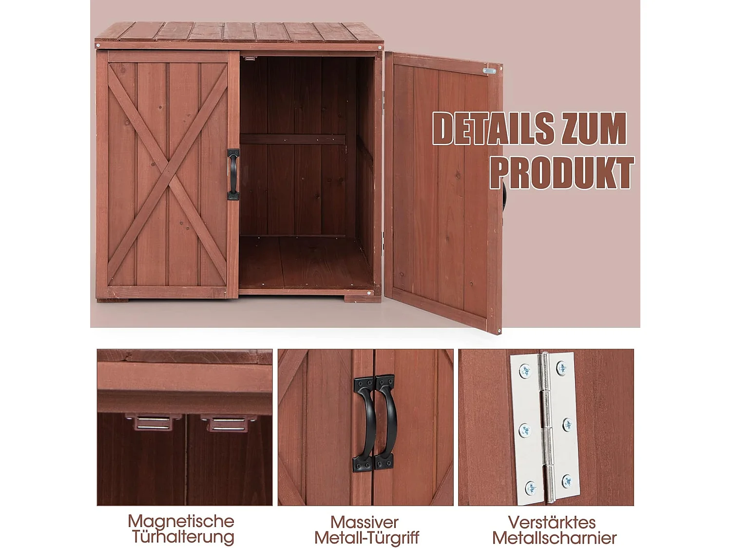 Gartenschrank Holz, Lagerschrank Garten