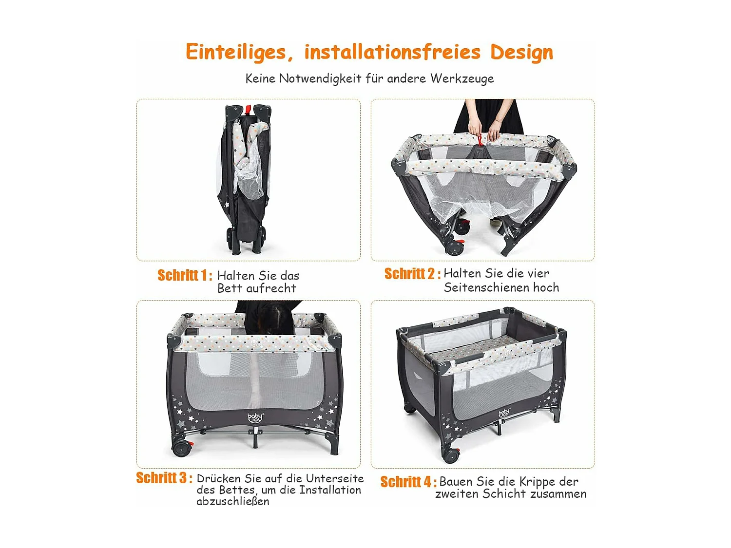 2 in 1 Reisebett klappbar