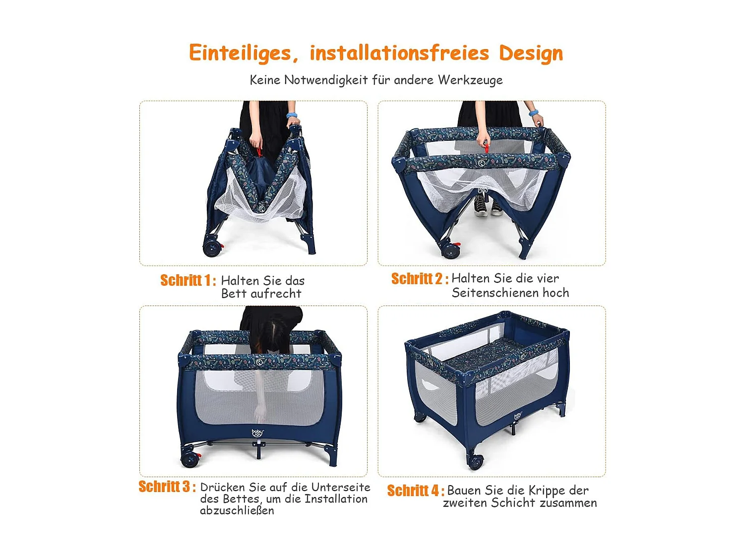 2 in 1 Reisebett klappbar