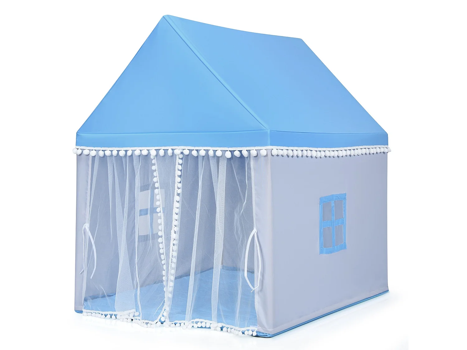 Casetta giocattolo per bambini, Casa grande e resistente con solida struttura di legn Azzurro