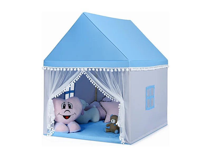 Kinderzelt Spielhaus Kinderspielhaus Prinzess Prinzessin Kinderspielzelt Blau