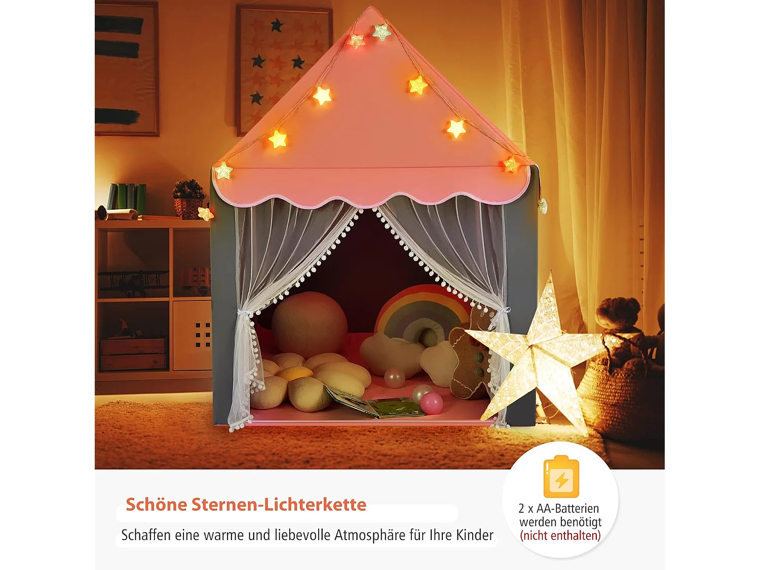 Kinderspielhaus mit Sternenlichter