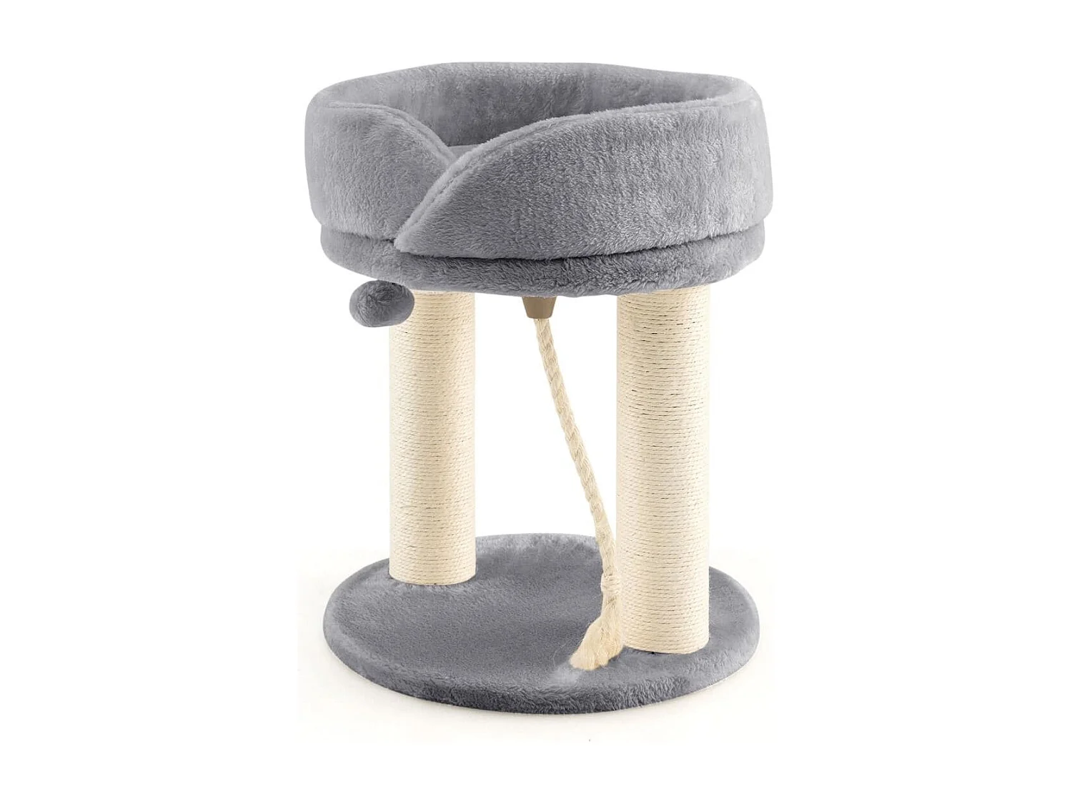 Katzenbaum Katzenkratzbaum mit Weicher Sitzfläche Sisalturm für Katzen Grau