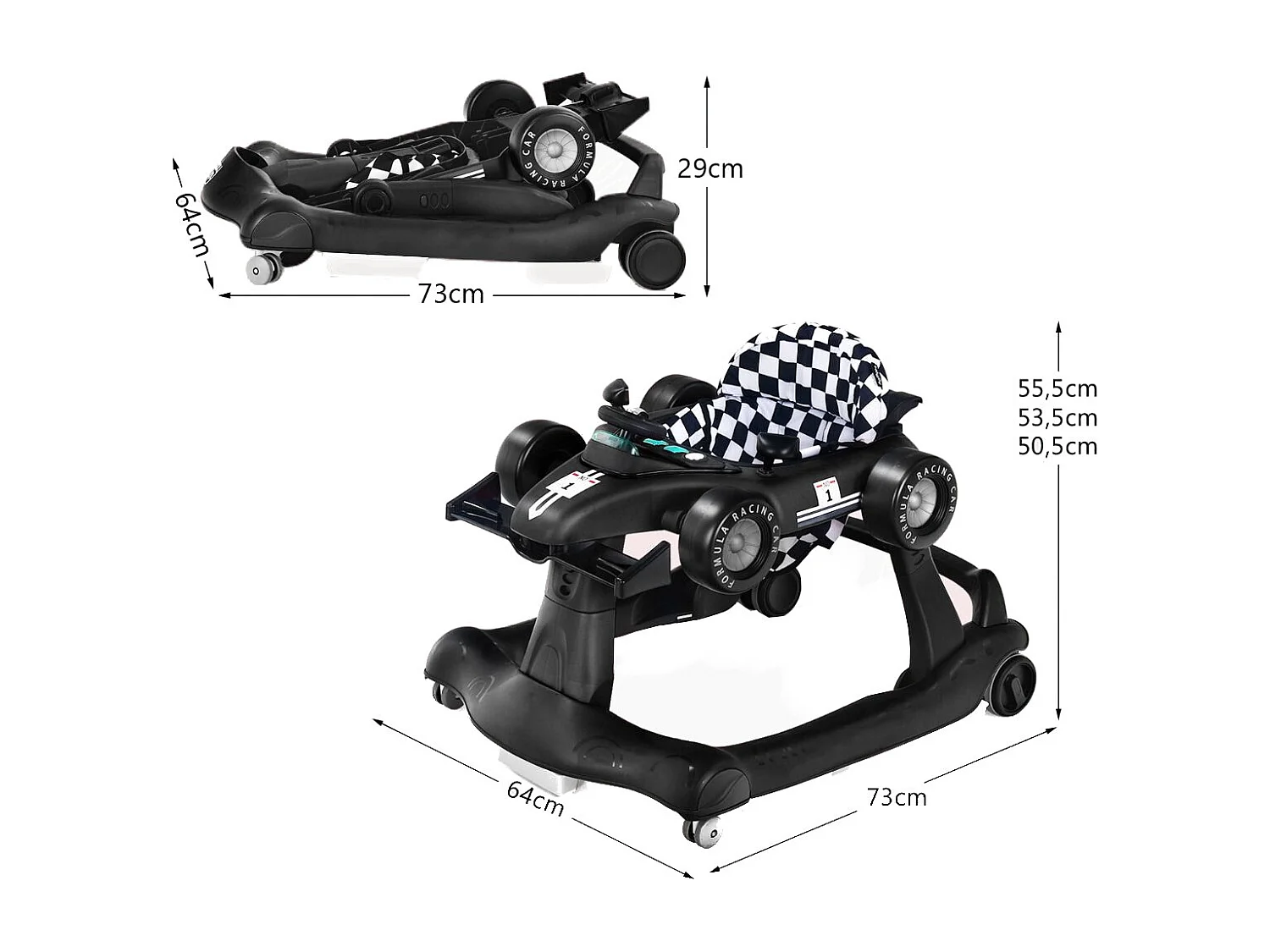 4-in-1 Höhenverstellbare Lauflernhilfe Rider