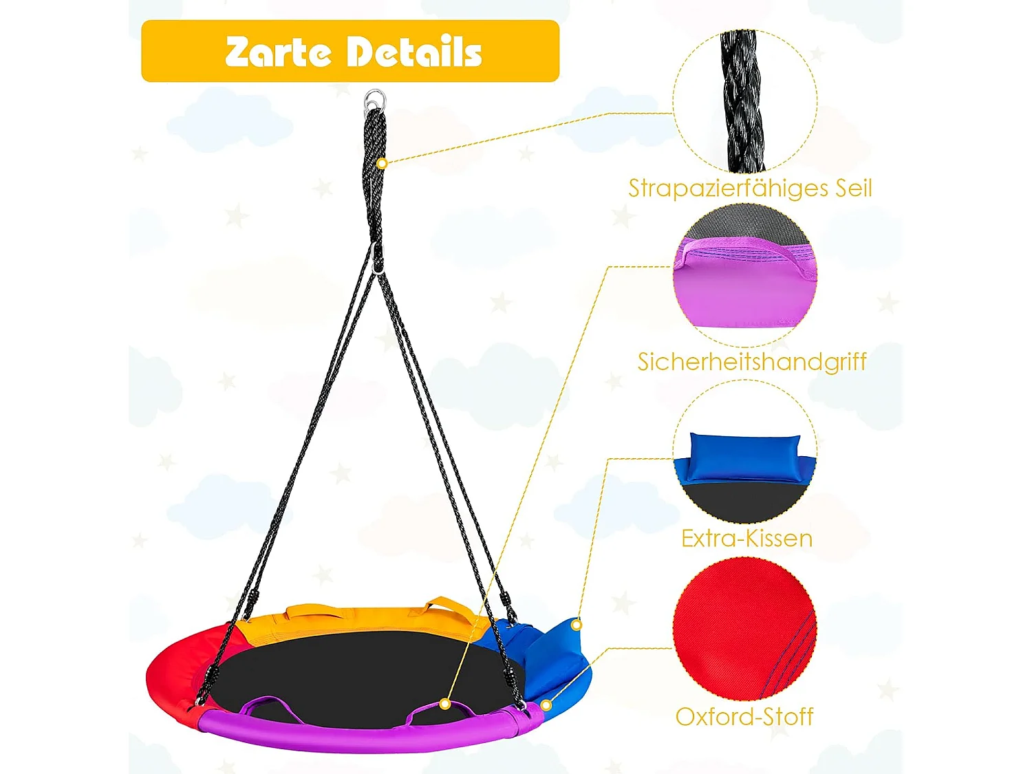 Kinder Nestschaukel mit Kissen