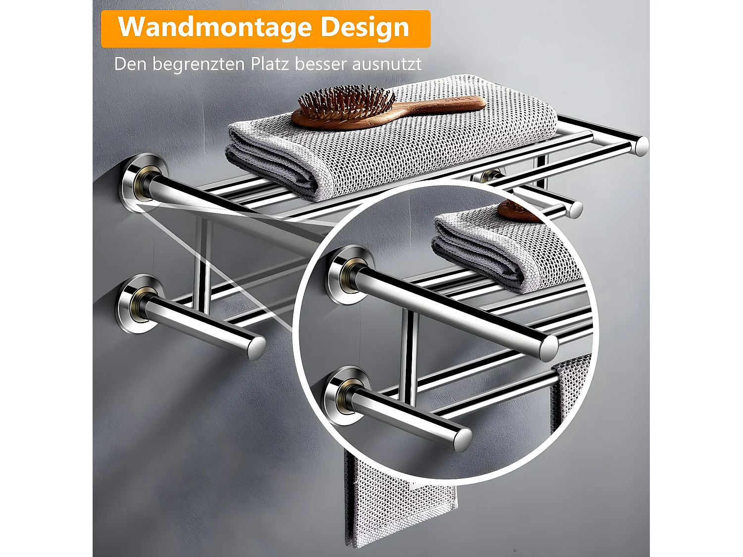 Handtuchablage aus Edelstahl