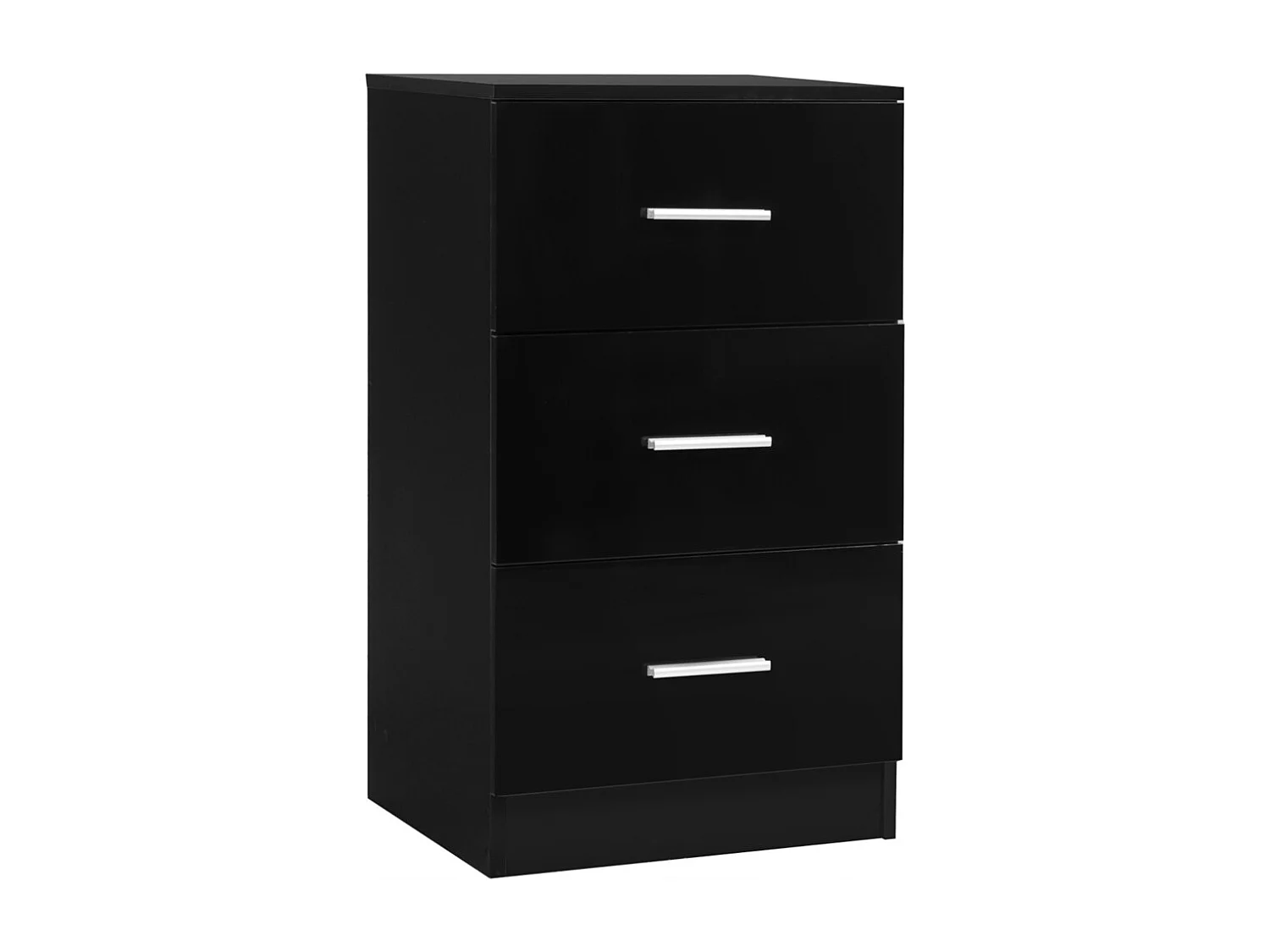 Table de Chevet  Meuble de Rangement avec 3 Tiroirs Caisson de Bureau Noir