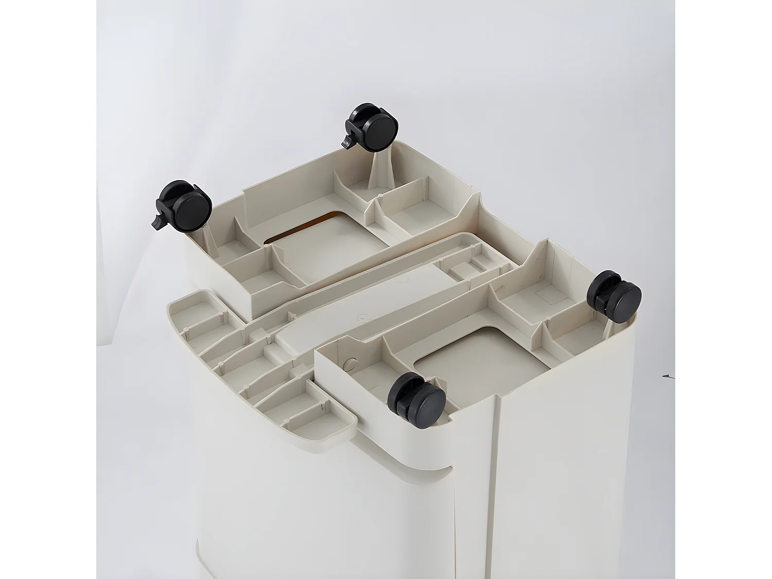 Poubelle de cuisine tri sélectif VALORIS Blanc Plastique 45L