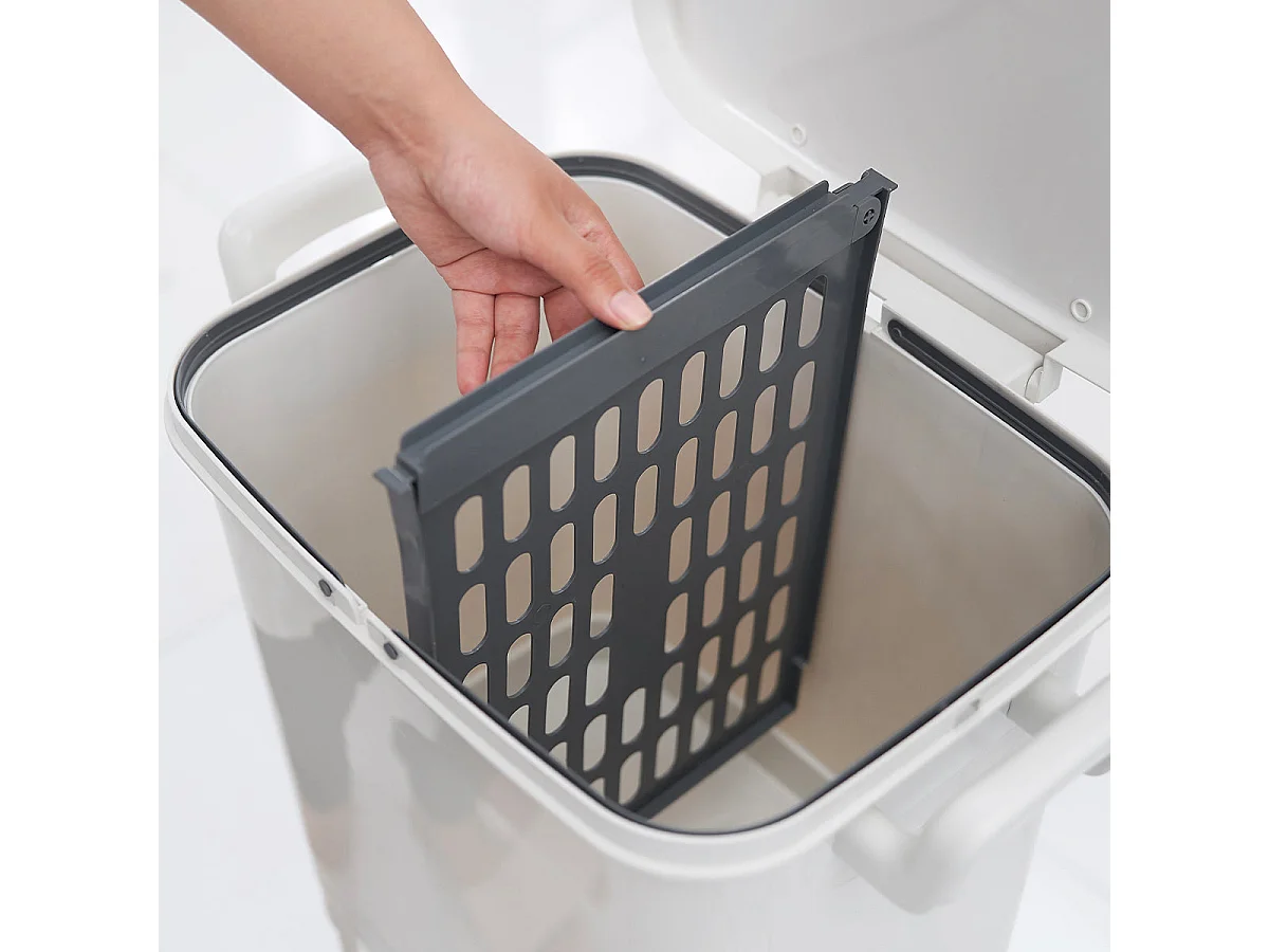 Poubelle de cuisine tri sélectif VALORIS Blanc Plastique 45L